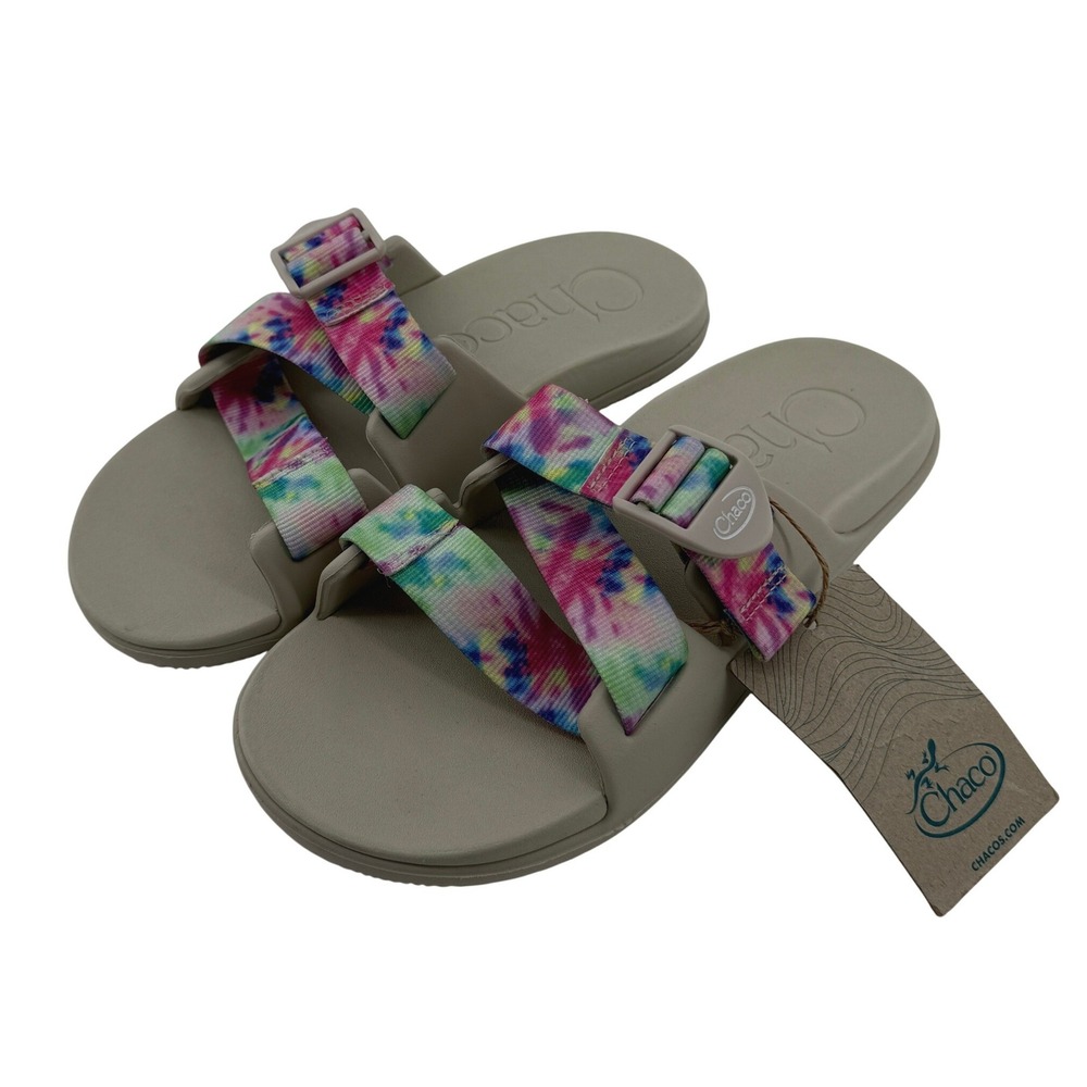 Chaco Chillos Slide Sandals Light Tie Dye Beige Women 7 Comfort JCH108732 NWT‎